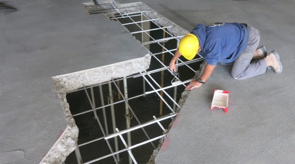 Parking garage through repair by City Group Ltd. in Ottawa Canada.